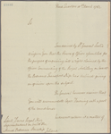 Letter to Lieut. Downs, Royal Navy, Supt.on armed ordnance storeship Juliana [off Charleston]