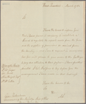 Letter to Capt. Packenham, Commanding His Majesty's Ships of War [off Charleston]