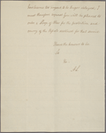 Letter to Capt. Packenham, Commanding Ships of War [off Charleston]
