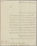 Letter to Capt. [John] Colpoys, Commanding Ships of War, off Charlestown