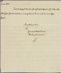 Letter to Lieut. Col. [Beamsley] Glazier, commanding in East Florida