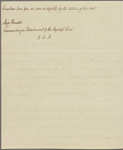 Letter to Maj. [William] Brereton, commanding a detachment