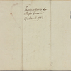 Letter to Maj. Frasier [Thomas Fraser]