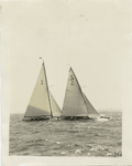 A close brush between 2 R class boats in Lipton Cup race.