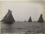 Trial race, nearing outer mark, September 9, 1893 : Jubilee, Pilgrim, Colonia, Vigilant.