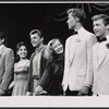 Marsha Levant, Glenn Walken, Veronica Lake, Christopher Walken, Edmund Gaynes and unidentified in the 1963 Off-Broadway revival of Best Foot Forward