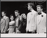 Marsha Levant, Glenn Walken, Veronica Lake, Christopher Walken, Edmund Gaynes and unidentified in the 1963 Off-Broadway revival of Best Foot Forward