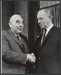 James Westerfield and Melvyn Douglas in the tour of the stage production The Best Man