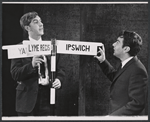 Peter Cook and Dudley Moore in the stage revue Beyond the Fringe