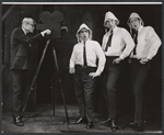 Alan Bennett, Dudley Moore, Peter Cook and Jonathan Miller in the stage production Beyond the Fringe