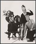 Robert Cessna, Joel Fabiani, James Valentine and Don Cullen in the stage production Beyond the Fringe '65.