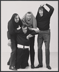 Robert Cessna, Joel Fabiani, Don Cullen and James Valentine in the stage production Beyond the Fringe '65.