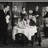 Martin Gabel, Hume Cronyn, Ruth White, George Voskovec, George Grizzard, Jason Robards, Jr. (seated) in the stage production Big Fish, Little Fish