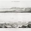 Vues topographiques. Vue prise de la côte, d'une lieue et demie à l'est nord-est de l'isle de Graie;  Vue prise d'El Nakb, de six lieues au sud du mont Hor.