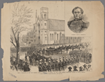 General James B. Steedman.  Ohio.--Obsequies of the late General James B. Steedman, at Toledo, Oct. 22d.--The funeral procession passing St. Paul's Church. From a sketch by French Brothers.--See page 171.