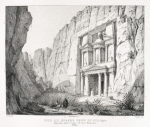 Vue du Khasné [al-Khazneh = "Treasury"] prise du sud-est (Petra).