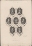 [Montage of portraits of the Kings of England, center, and then clockwise from upper right:] Richard I. Stephen. Henry III. Edward I. John. Henry II. Henry I.