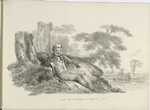 Man reclining in a landscape.