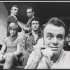 Ted LePlat [seated left], Harold Scott [standing right], Christopher Bernau [seated right], Matthew Tobin [foreground with phone] and unidentified [standing left] in the replacement cast of The Boys in the Band