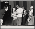 Michel Legrand, Tovah Feldshuh, Dorian Harewood and unidentified others in the stage production Brain Child
