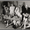 Ronald Long, Melvin Stewart, David Hurst [back], Allen Rich, Viveca Lindfors, Russell Nype, Madhur Jaffrey and unidentified others in the stage production Brohaha