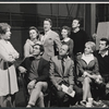 Bethel Leslie, Steve Gravers, Tom Poston, Dick Van Patten, Beverly Penberthy, Nicolas Coster and unidentified others in rehearsal for the stage