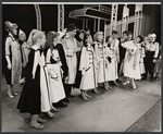 Gene Rayburn, Gretchen Wyler [right] and unidentified others in the stage production Bye Bye Birdie