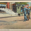 Street sprinkling in Peking, China.