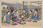 Geisha with their maiko (apprentices).