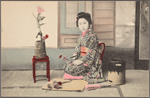 Portrait of Japanese young woman, possibly maiko.