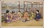 Geishas and maiko practicing sake service.