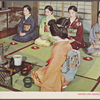 Hostess and guests at tea ceremony.