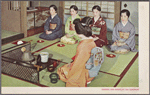 Hostess and guests at tea ceremony.