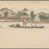 Cormorant fisherman in ubune wearing straw raincoat (mino).