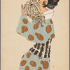 Woman in Kimono holding bouquet of chrysanthemum.