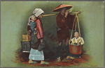 A travelling family on the road to Nagasaki, Japan.