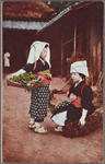 Oharame girls with flowers, herbs and firewood for sale