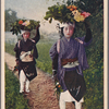 Oharame carrying herbs and flowers on their heads.