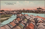 The Pasig River with casco freighters, Philippine Islands.