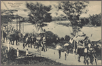 Malay procession on elephants, Singapore.