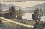 Corner of Nuwara-Eliya Lake showing boat-house, Ceylon.