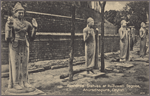 Restored statues at Ruduweli [Ruwanweli?] Dagoba, Anuradhapura, Ceylon.
