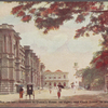 General Post Office (on left), entrance to Queen's House (on right), and Clock Tower (in distance), Colombo.