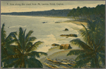 A view along the coast from Mt. Lavinia Hotel, Ceylon.