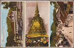 Temple of the Sacred Tooth ; Golden Shrine enclosing sacred tooth of Buddha ; Street scene.