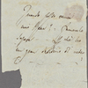 Autograph note unsigned to Lord Byron, February-mid-July 1820