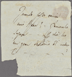 Autograph note unsigned to Lord Byron, February-mid-July 1820