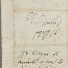 Autograph note unsigned to Lord Byron, February-mid-July 1820