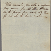 Autograph note unsigned to Teresa Guiccioli, [circa February-mid-July 1820]