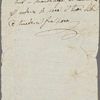 Autograph note unsigned to Lord Byron, February-mid-July 1820